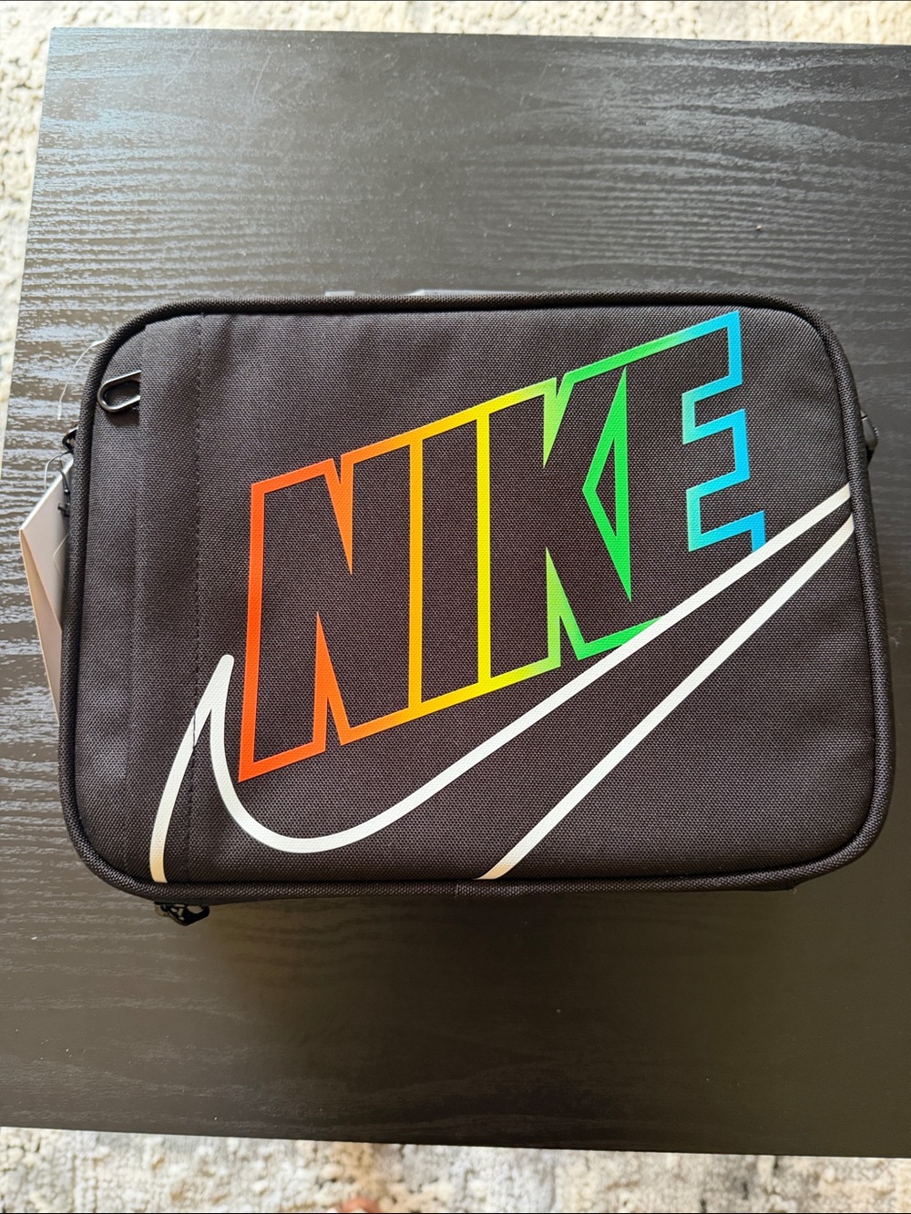 Nike Black Toiletry Bag with Rainbow NIKE Script